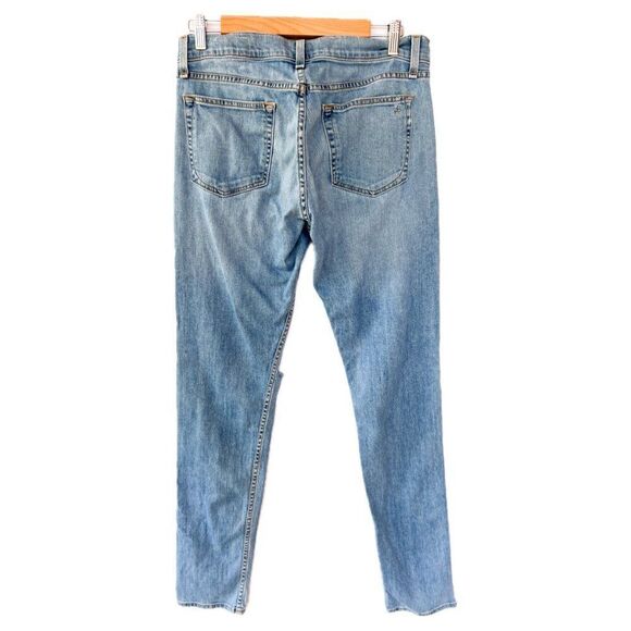 Rag & Bone Medium Wash Standard Issue Fit 1 Skinny Leg Distressed Denim Jeans 32 - Picture 6 of 8